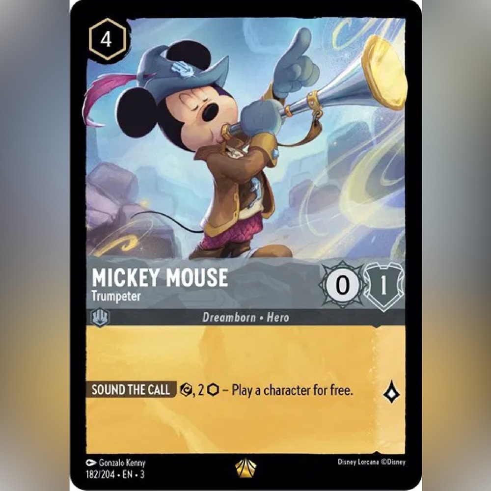 Disney Lorcana Mickey Mouse Legendary Trumpeter Card 182/204 EN 3 Non Foil